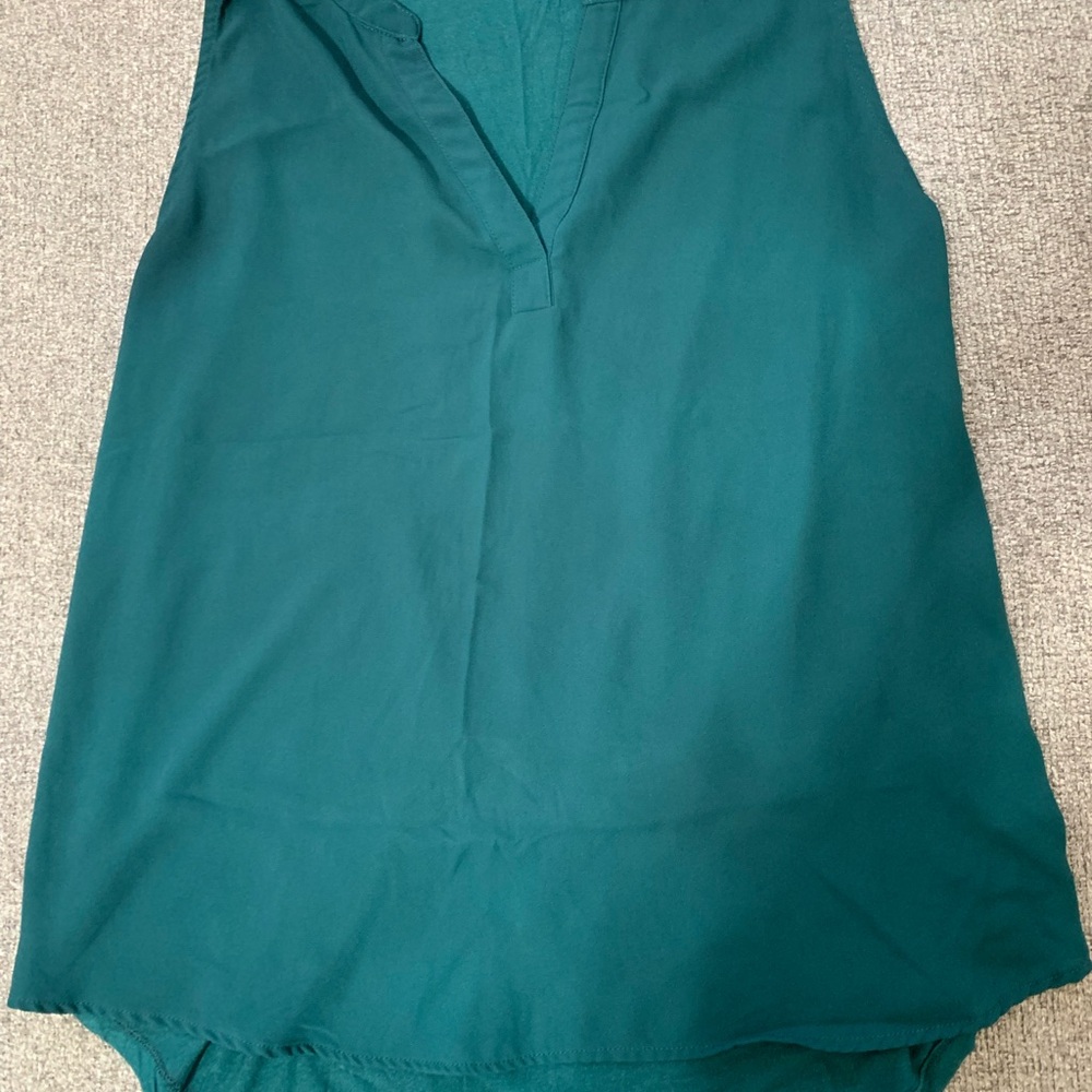 Papermoon Green V-Neck Tank Top